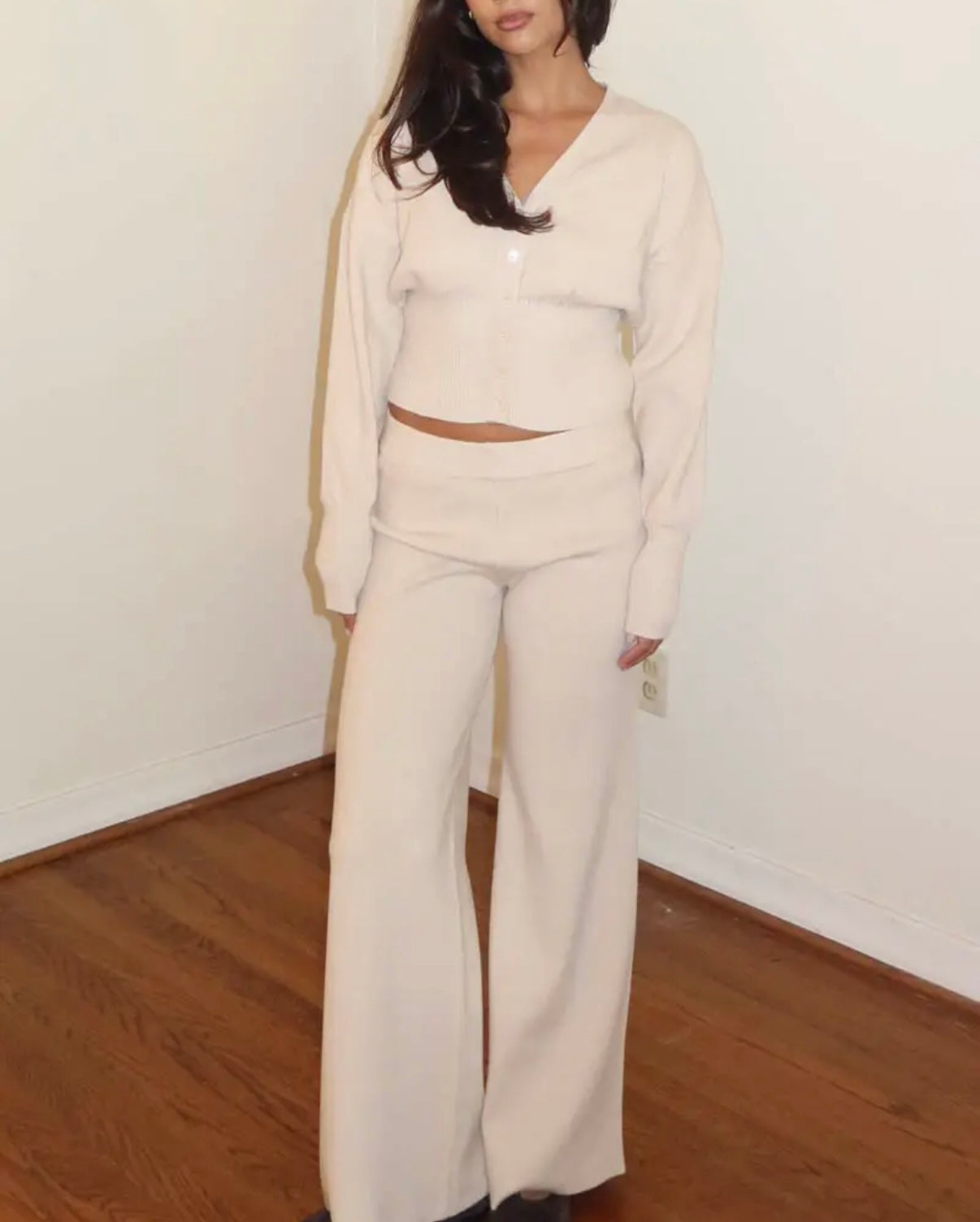 Knit Latte Cardigan w/ Pants Set