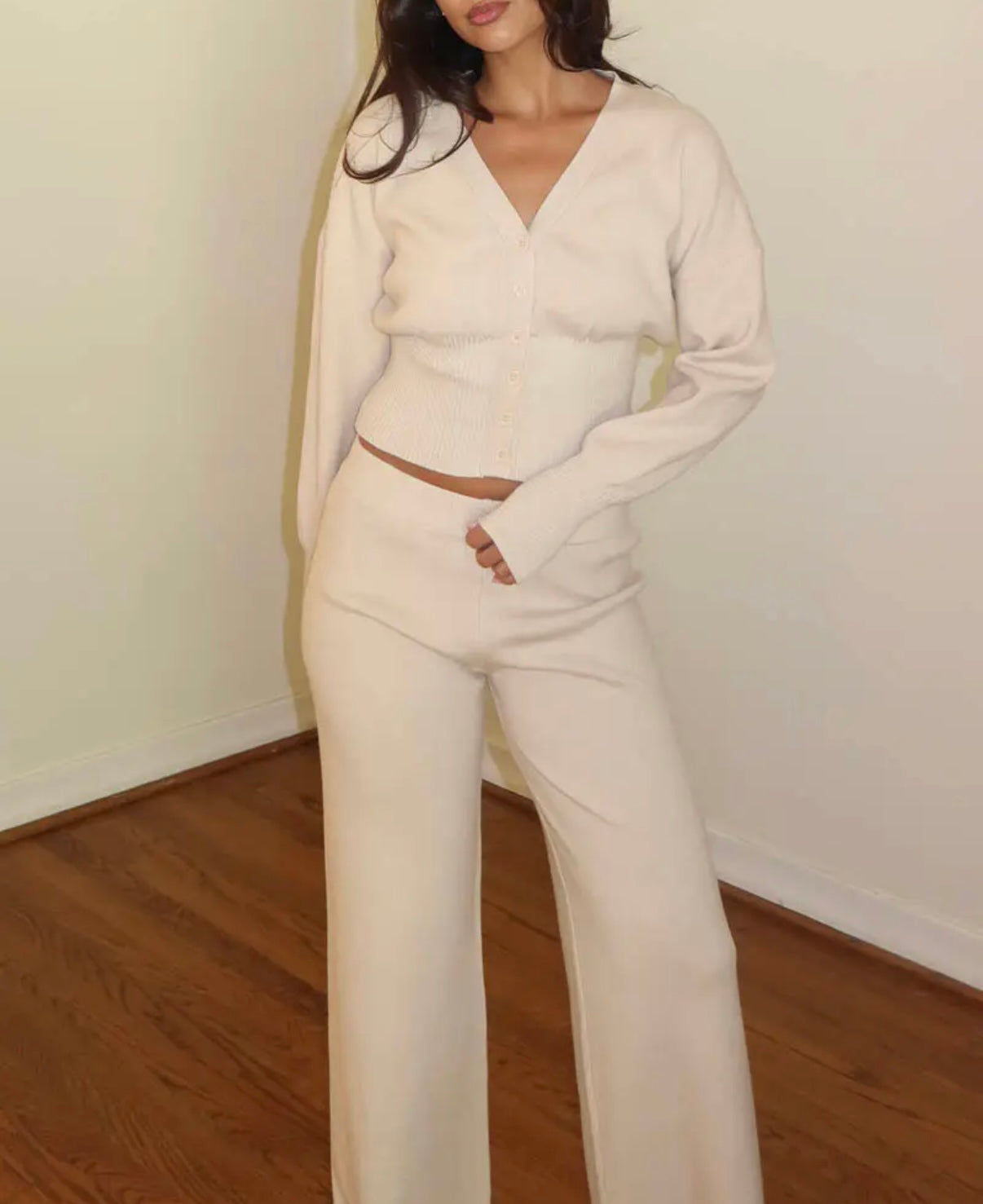 Knit Latte Cardigan w/ Pants Set